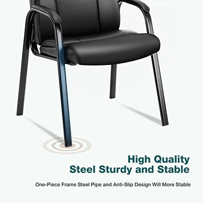 OLIXIS Office Waiting Room Chairs Set of 1, Stationary Side Guest Chair - color: Inky