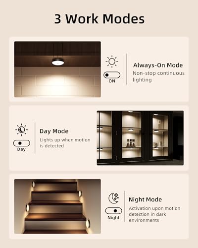 EZVALO RGB Under Cabinet Puck Lights with Remote, Motion Sensor Lights - color: Black
