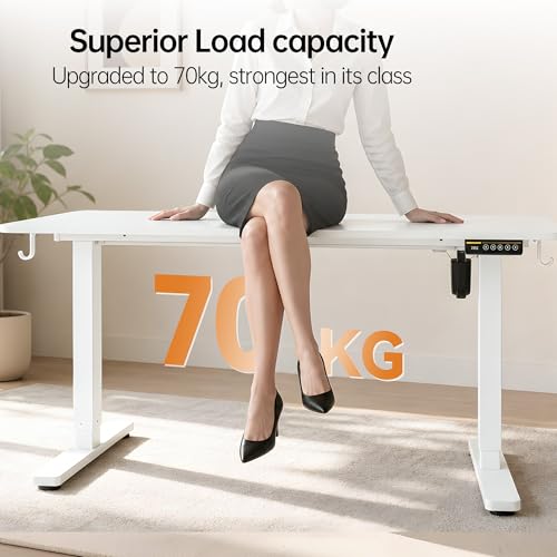 48 x 24 Inch Electric Standing Desk, 3 Memory Presets, White - color: White, size: 48*24