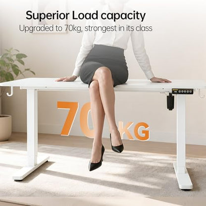 48 x 24 Inch Electric Standing Desk, 3 Memory Presets, White - color: White, size: 48*24