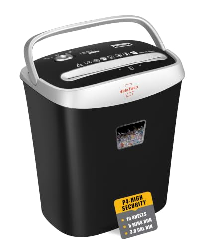 VidaTeco 10-Sheet Paper Shredder for Home Office, US Patented Cutting - size: 10 sheet
