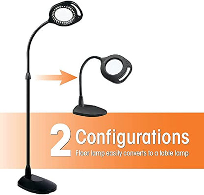 Ottlite 2 in 1 LED Magnifier and Table Light - color: Black