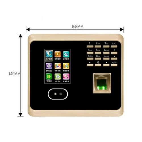 WiFi Biometric Fingerprint Face Recognition Time Attendance Machine System with Keyboard Facial Time Clock(UF100-ID,English,UK Plug) - color: Uf100-id, size: English