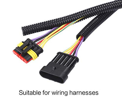Alex Tech 25ft - 1 inch Split Wire Loom Tubing - Black - color: Black, size: 1"-25ft