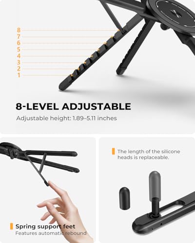 SupeDesk Adjustable Laptop Stand, 3-in-1 Magnetic Stand for Laptop & Tablet - color: Black