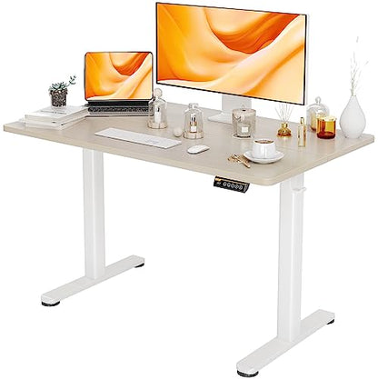Claiks Electric Height Adjustable Standing Desk, 48x24 Inch, Nature | Smooth Height Adjustment, 3 Memory Presets, Cable Management Hub&Hook, Stable Steel Frame, 176lbs Capacity, Easy Assembly - color: Nature, size: 48