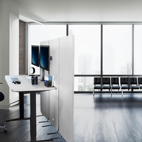 VIVO Gray Freestanding 72 x 56 in Privacy Panel, PP-3-S072G - color: Gray, size: 72" wide, 56" Tall