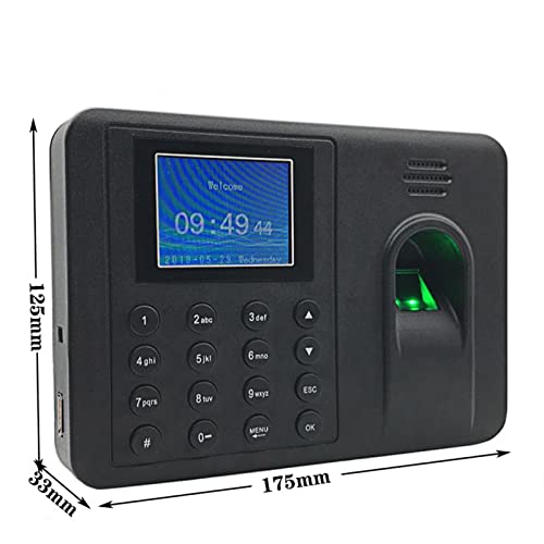 Biometric Employee Attendance Machine Cheapest 2000 Users Biometric Fingerprint Time Attendance System Clock Recorder Employee Recognition Recording Device Electronic, UK Plug-English