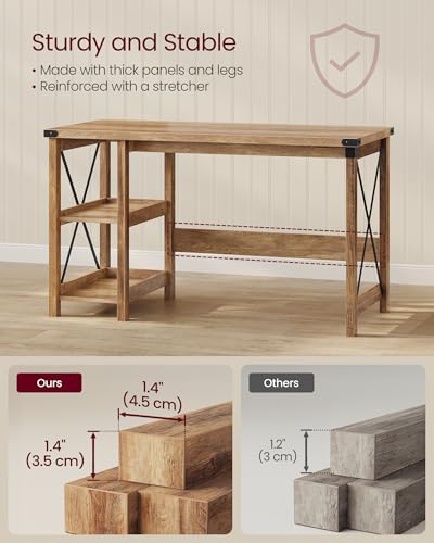 VASAGLE Computer Desk with Storage Shelves, 23.6 x 47.2 x 29.5 Inches