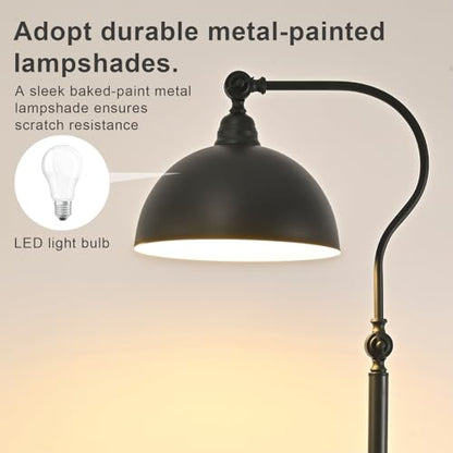 Bright Reading Floor Lamp with Remote and Bluetooth Dimming - color: Black Remote Dimming