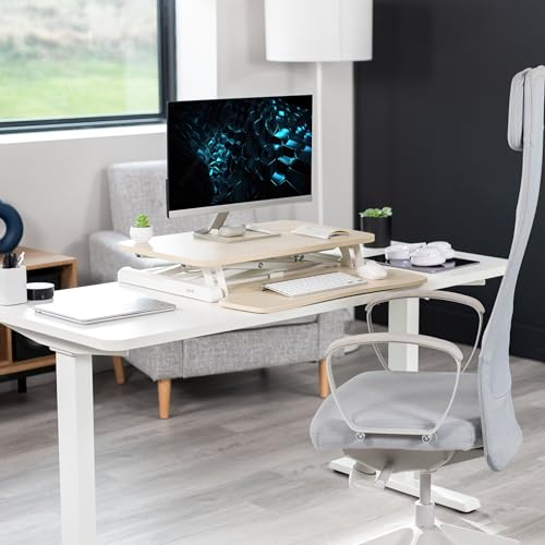 VIVO Light Wood 26 in Standing Desk Converter, DESK-V026KF - color: Light Wood, size: 26"