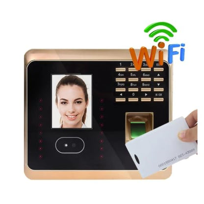 WiFi Biometric Fingerprint Face Recognition Time Attendance Machine System with Keyboard Facial Time Clock(UF100-ID,English,UK Plug) - color: Uf100-id, size: English