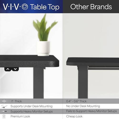 VIVO Black 60 x 24 in Standing Desk, DESK-KIT-B06B - color: Black Top / Black Frame, size: 60 x 24 inch