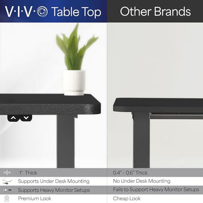 VIVO Dark Gray 60 x 24 in Standing Desk, DESK-KIT-B06G - color: Dark Gray Top / Black Frame, size: 60 x 24 inch