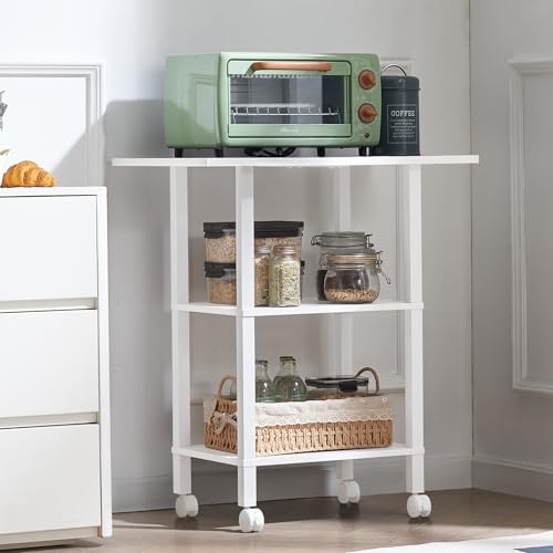 YUFAM 3 Tier Home Printer Stand with Storage, White - color: White, size: 15.75"D×23.65"W×25.7"H