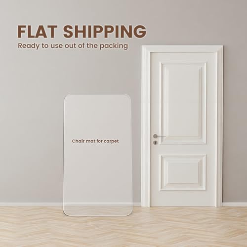 Office Chair Mat for Carpet & Hardwood Floor, 47"x32" Heavy Duty (1/7" Thick) Flat Shipping - size: 47“x32”×1/7“(2Pack)