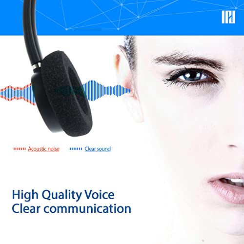 IPD IPH-165 Phone Headset with Noise Cancelling Microphone for Office and Call Center-Compatible with Avaya 1608 1616 9601 9608 9611 9611G 9620 9621 9630 9631 9640 9641 9650 9670 J139 J159 J169 J179 - color: 165-BL-FOAM