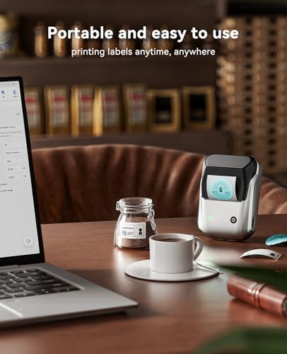 NIIMBOT B1 Label Maker Machine with 3 Tapes, Silver Gray | 2 Inch Portable Sticker Printer for Home, Office, School Small Businesses, Clothing, Logo, Jar, Bakery, Work with Phones & PC - color: Silver Gray, style: Printer+3Tapes