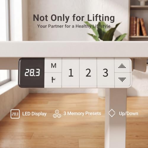 Claiks Electric Standing Desk, 40x24 Inch, White - color: White, size: 40 Inch