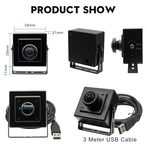 120fps USB Camera 12Megapixel High Speed Starlight Lightburn Low Illumination Slow Motion 4K Webcam with 185Degree Fisheye Wide Angle Lens Plug and Play for Inspection Microscope 3D Printer - size: 185 Degree Fisheye Wide Angle Lens