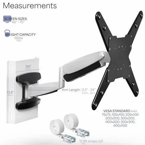 VIVO Exposed Column 40 to 70 inch TV Pneumatic Arm Pillar Mount for LED LCD Plasma Screens, Silver, Mount-TVCL1 - size: 40-70" screens, style: Pillar Mount