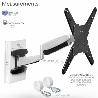 VIVO Exposed Column 40 to 70 inch TV Pneumatic Arm Pillar Mount for LED LCD Plasma Screens, Silver, Mount-TVCL1 - size: 40-70" screens, style: Pillar Mount