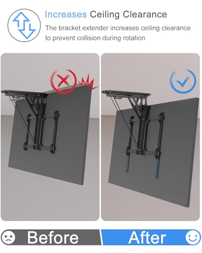 IFCASE Steel VESA Extension Brackets for TV Ceiling/Wall Mounts, Adjustable Heavy Duty Vertical VESA Extender Replacement Bracket (Black) - color: Black (TV)