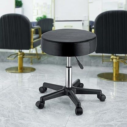 VEVOR Rolling Stools with Wheels 400LBS Weight Capacity Swivel Stools Chair - color: Black, size: 19.69"D x 19.69"W x 18.11"H