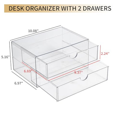 Clear Plastic Drawer Organizer, 4 Drawers - size: 4 Drawers