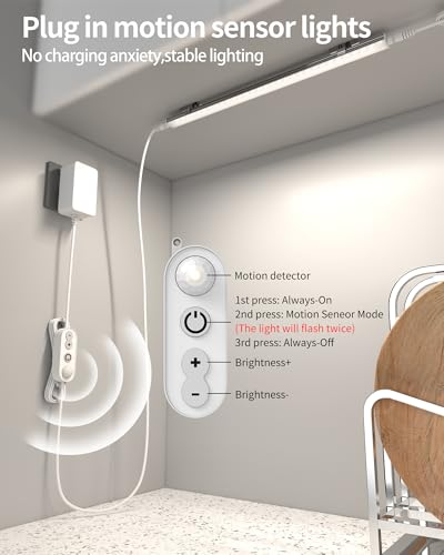Motion Sensor Dimmable Under Cabinet Lighting, 4500K 12-inch 2 Pack - color: Natural White, size: Motion sensor-2 pack
