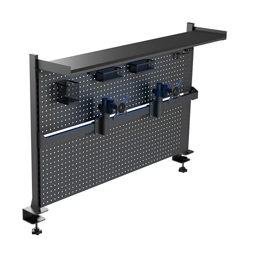 EUREKA ERGONOMIC Desk Pegboard Dual Monitor Stand 59x34 Black - color: Black, size: 59 inch