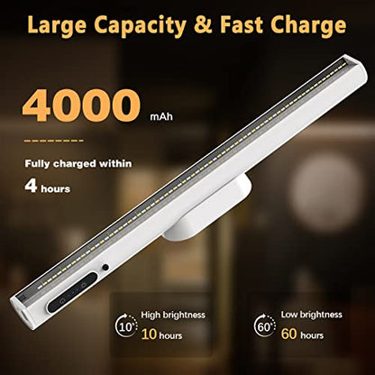 Hapfish Battery Powered Operated Wall Strip Lights, Magnetic LED Light Bar - color: White, size: Without Motion Sensor
