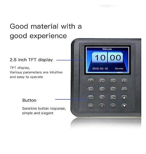 Time Clocks 2.8inch Biometric Attendance System USB Fingerprint Reader Time Clock Employee Control Machine Electronic Device,