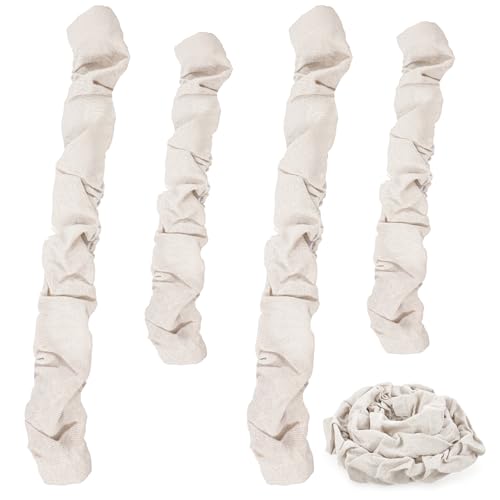 4 Pcs Chandelier Chain Cover, Fabric Cord Cover 6 Feet and 4 Feet Chain Cable Sleeve Chandelier Lighting Wire Cord Cove Easy to Install for Lamps Light Fixtures Lighting Wire Cable Management Hiding