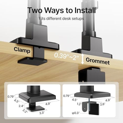 monTEK Tall Single Monitor Arm for 17 to 45 Inch Screen, Holds 35 Lbs - size: Single Mount