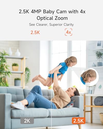 4MP Camera for Home Security, Free 32GB SD Card, Non-Subscription AI Human/Pet/Crying Detection, 2.5K Dog Cat Pet Camera with Phone APP, 360° Coverage, 2-Way Talk, IR Night Vision, 2.4G WiFi - style: 2.5K Camera with 32GB Card