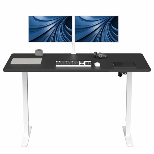 VIVO Black 60 x 30 in Standing Desk, DESK-KIT-0W6B - color: Black Top / White Frame, size: 60 x 30 inch