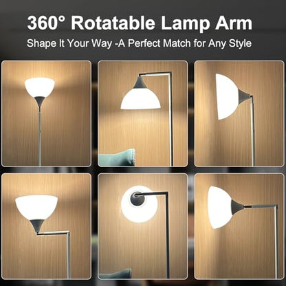 Flexible 90-Degree Foldable Floor Lamp - Remote Control, Stepless Color Temp & Brightness, Space-Saving Adjustable Standing Light for Bedroom, Office, Living Room & Study White - color: White