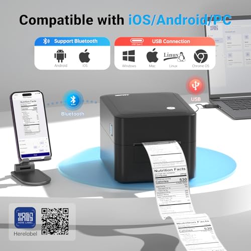iDPRT SP320 Desktop Label Maker Bluetooth Thermal Shipping Label Printer | for Parcel Shipping, Small Businesses, Offices, and Home, Sticker Printer Supports Amazon, TikTok, Etsy, Shopify, USPS, etc