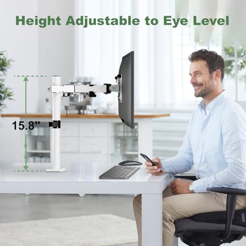 UPGRAVITY White Dual Monitor Mount Stand for Two 17"-32" Screens