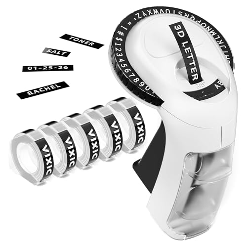 Vixic Embossing Label Maker, Embossed Retro Embosser, Emboss Label Makers - color: White