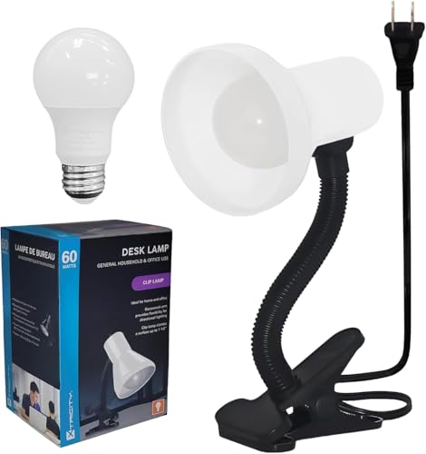Xtricity LED Clip on Desk Lamp with 360° Flexible Gooseneck, White Finish - color: Clamp Base (White), size: 1 Pack