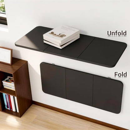 Neoaider Wall Mounted Folding Desk 35.4” x 15.7”, Black - color: Black, size: 35.4" x 15.7"
