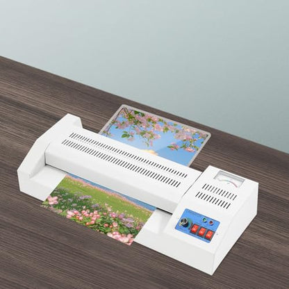 Electric Thermal Laminator Machine,A4/A3 Paper Hot/Cold Roll 12.6inch Laminating Width Device with with Four Rollers and a Switching Button for Offices Homes Schools