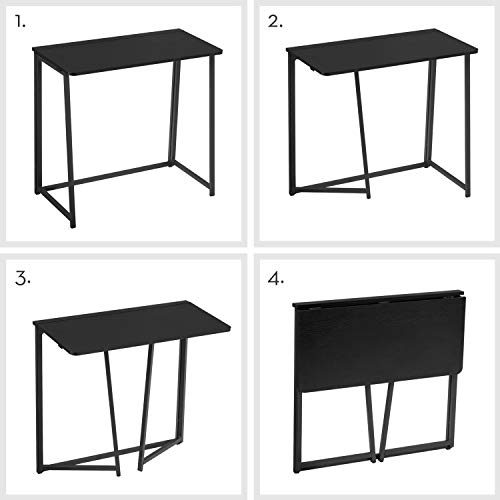 WOHOMO Folding Desk, 31.5" Foldable Computer Table for Small Spaces, Black - color: Black, size: Small Size:31.5 x 15.7