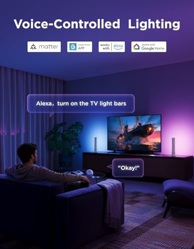 Govee Smart Light Bar, RGBICWW TV Lights for Living Room, Gaming, Silver - color: Silver