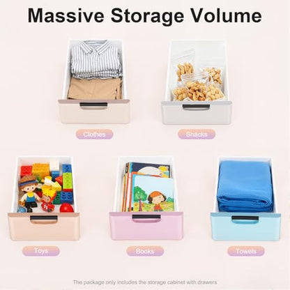 Narrow Storage Cabinet, Slim Drawer Organizer, 5 Drawer Storage Cabinet, Plastic Storage Tower With Wheels, Space Saving Organizer For Bedroom Closet Bathroom Kitchen Office, Stackable Design