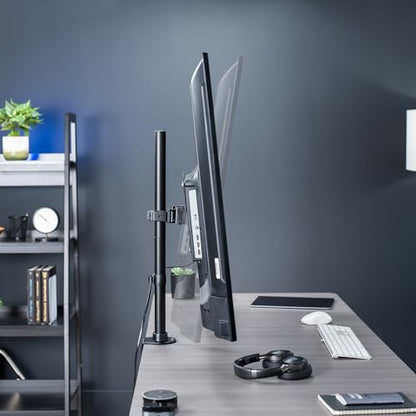 VIVO Ultra Wide TV Desk Mount for up to 55 inch Screens Weighing 66 lbs, Full Motion Height Adjustable Single Television Stand, Black, STAND-V155C - color: Black, size: up to 55" screens