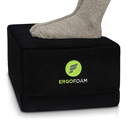 ErgoFoam XL Foot Rest for Under Desk at Work for Stools & High Chairs Chiropractor-Endorsed 2in1 Adjustable Under Desk Footrest Ergonomic High-Density Compression-Resistant Foam Nonslip Foot Rest - size: Extra Large