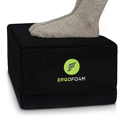 ErgoFoam XL Foot Rest for Under Desk at Work for Stools & High Chairs Chiropractor-Endorsed 2in1 Adjustable Under Desk Footrest Ergonomic High-Density Compression-Resistant Foam Nonslip Foot Rest - size: Extra Large
